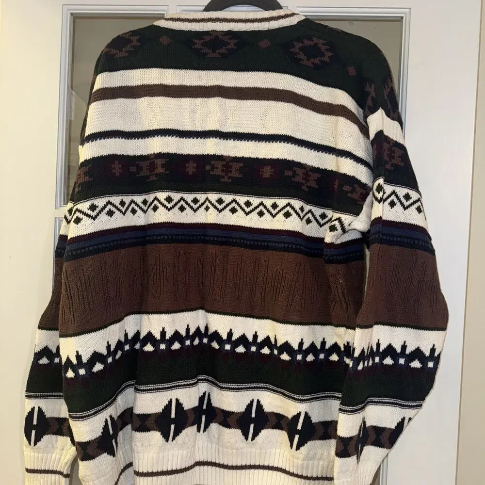 Vintage Grandpa Cardigan Bugle Boy Sweater Mens XL 90s Casual